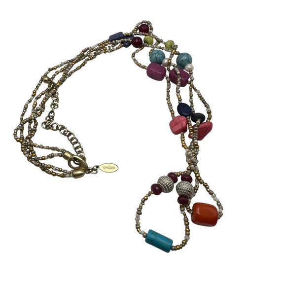 Chico's Necklace Jewlery Statement 41" Adjustable Multicolor Beaded Multilayered - Picture 2 of 6